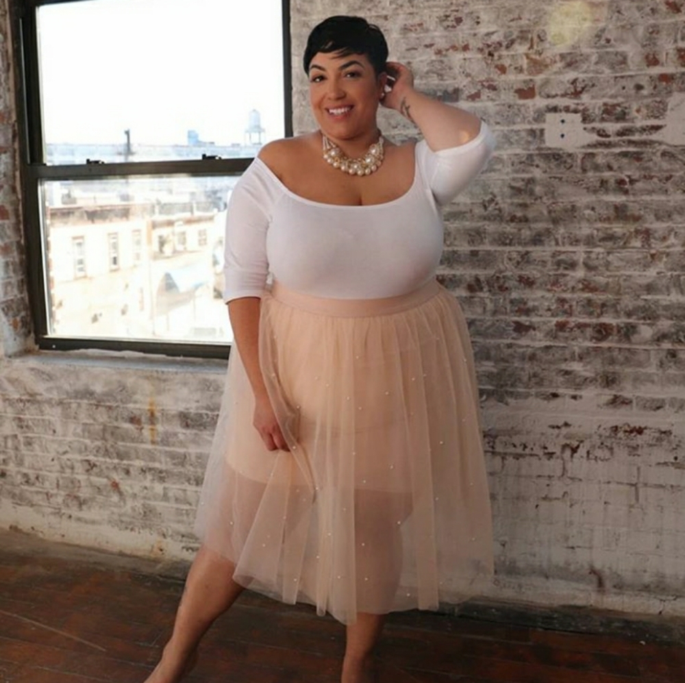 Pearl tulle skirt